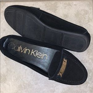 Calvin Klein black suede driving loafers